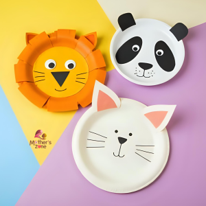 cute animal faces using paper plates