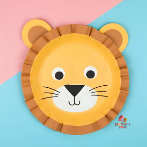 cute-lion-faces-using-paper-plates
