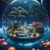 A hidden zen garden inside a giant glass orb