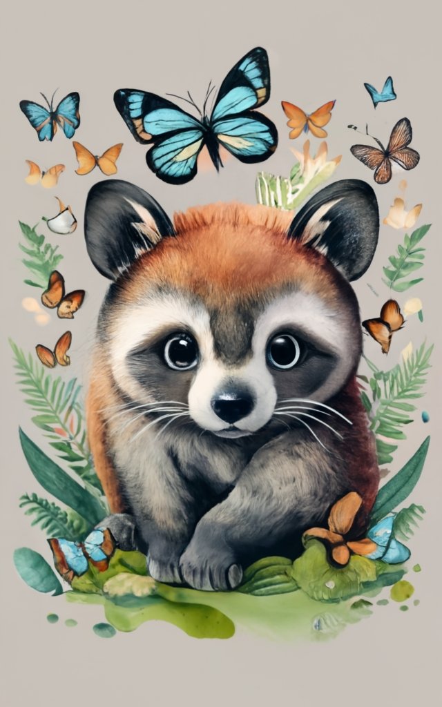 Cute watercolor bear