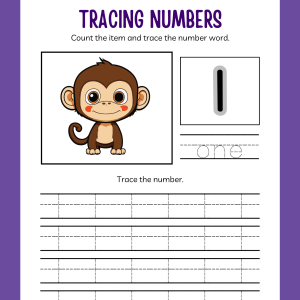 Number tracing worksheet