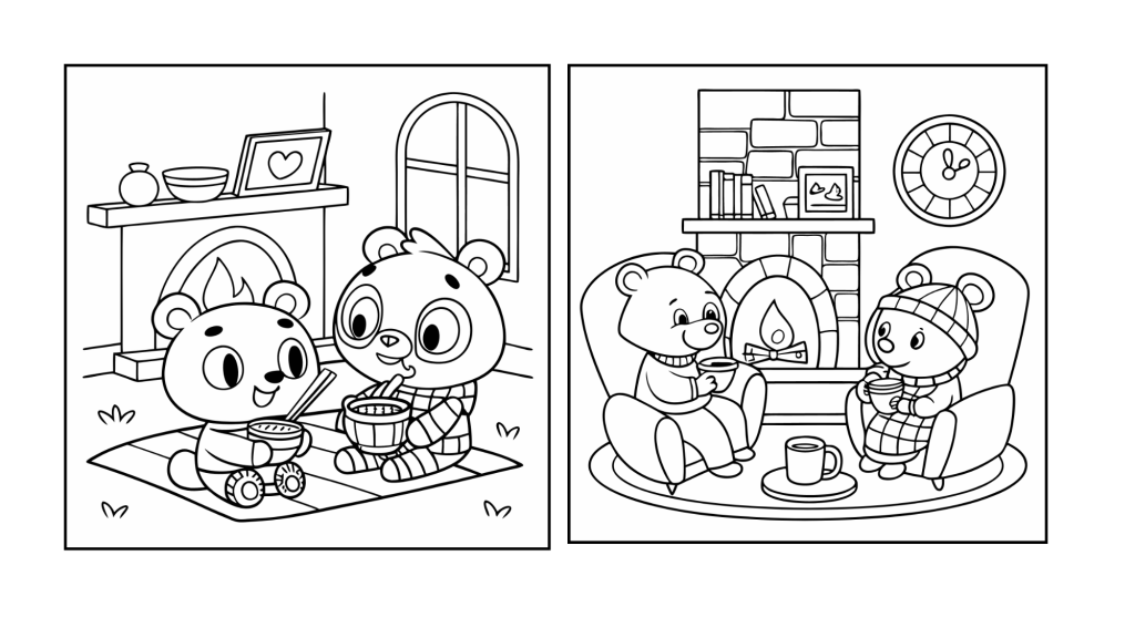 12 Free Cute Cozy Friends Coloring Pages