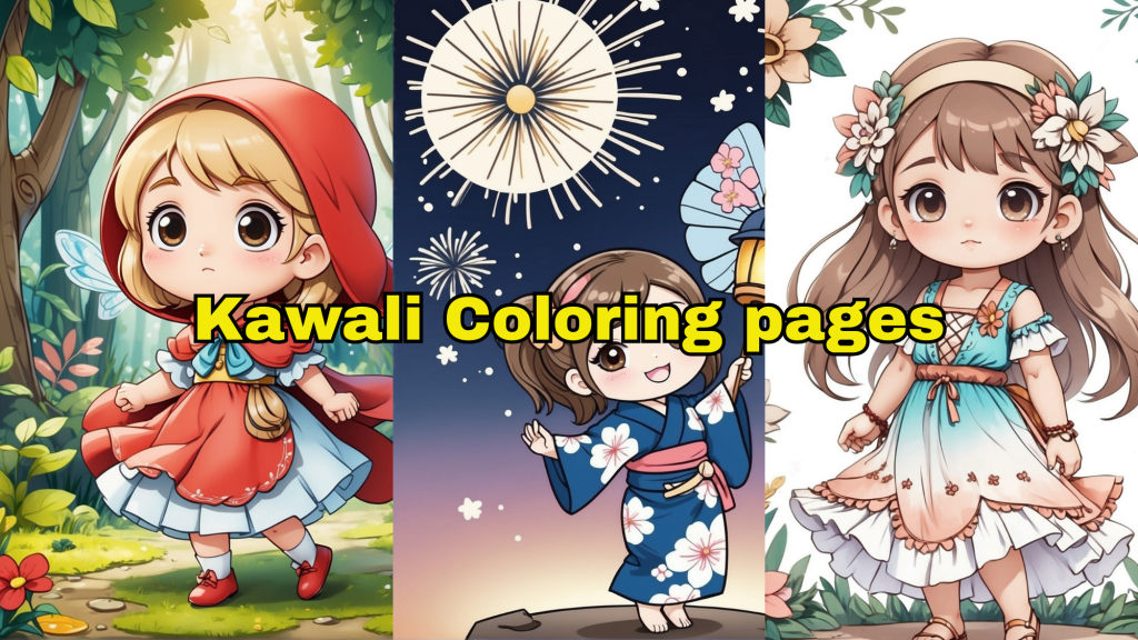 12 Free Kawaii Girl Coloring Pages for teens