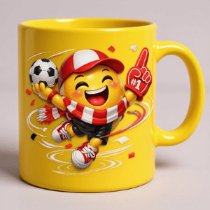 Football-themed emoji mugs