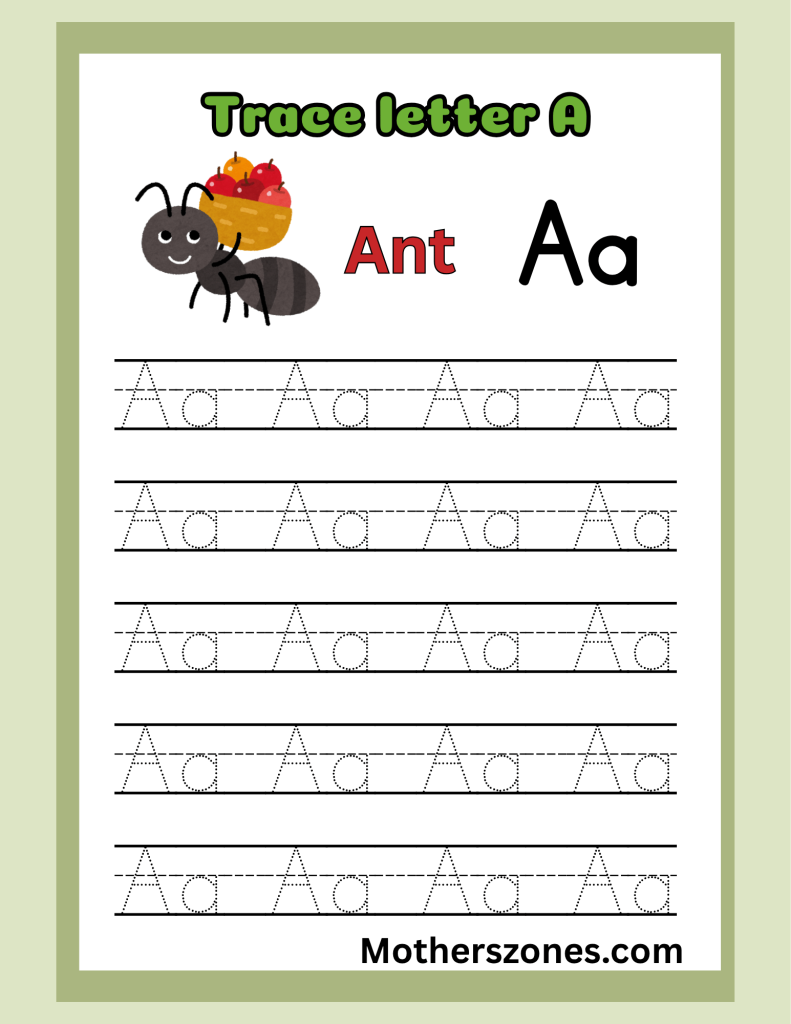 Alphabet tracing pages